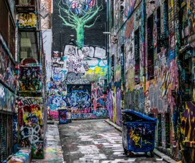 graffiti wall alley during daytime